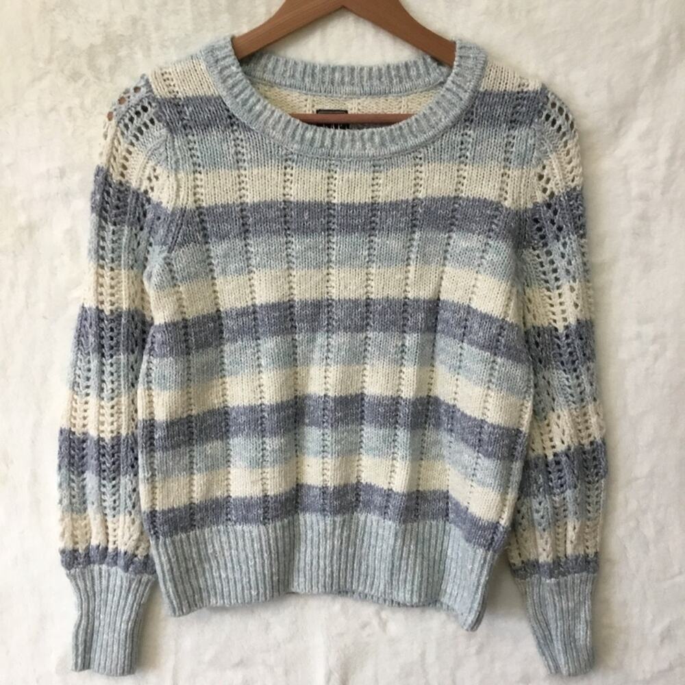 GAP Blue and White Striped Knit Sweater Top - Picture 2 of 15